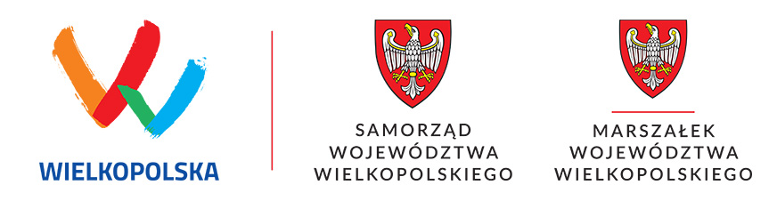 Logo z opisem Wielkopolska i herb z opisem Marszałek Województwa Wielkopolskiego i Samorząd Województwa Wielkopolskiego 2